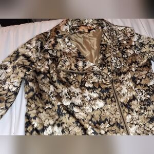 Ellen Tracy Brown and Black Animal Print Blazer